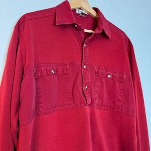 Norm Thompson VTG Men's Large Pullover Sweater Red Long Sleeve‎ Pocket